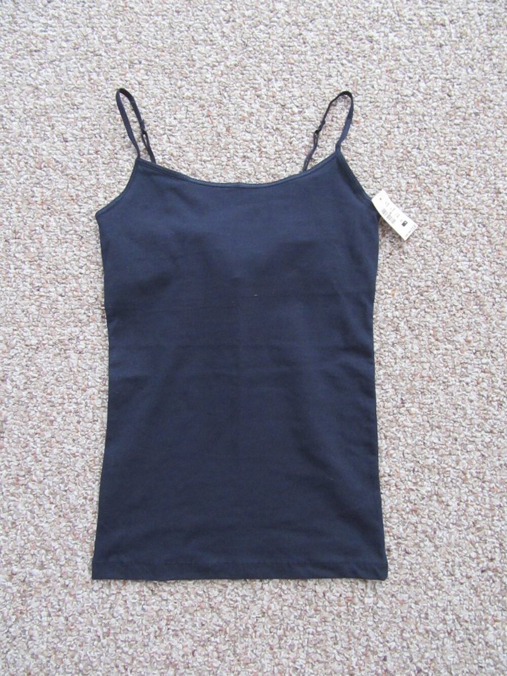 NEW Women's Aeropostale Cami Tank Small Navy Blue Spaghetti Strap Shelf Bra